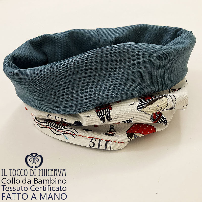 Collo da Bambino in Cotone Certificato Pirati fondo bianco carta da zucchero - Fatto a Mano - immagine 4