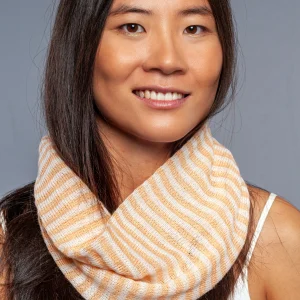 Collo cashmere e mohair beige e pesca