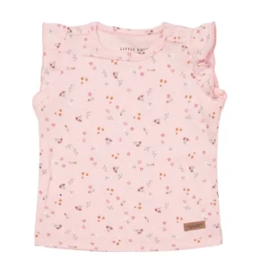 Little Dutch - T Shirt Maniche Corte bimba - Cotone Organico Pink Flowers