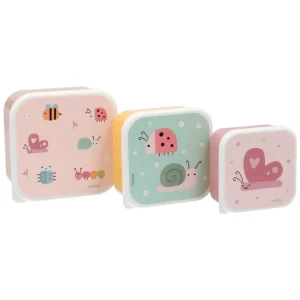 Set di 3 Contenitori Scatoline Porta Merenda - Bugs