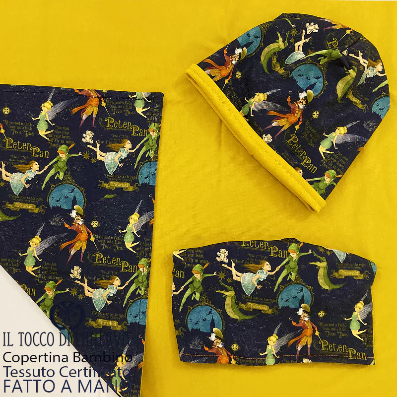 Copertina Neonato in Cotone Certificato Peter Pan senape - Fatto a Mano - immagine 5