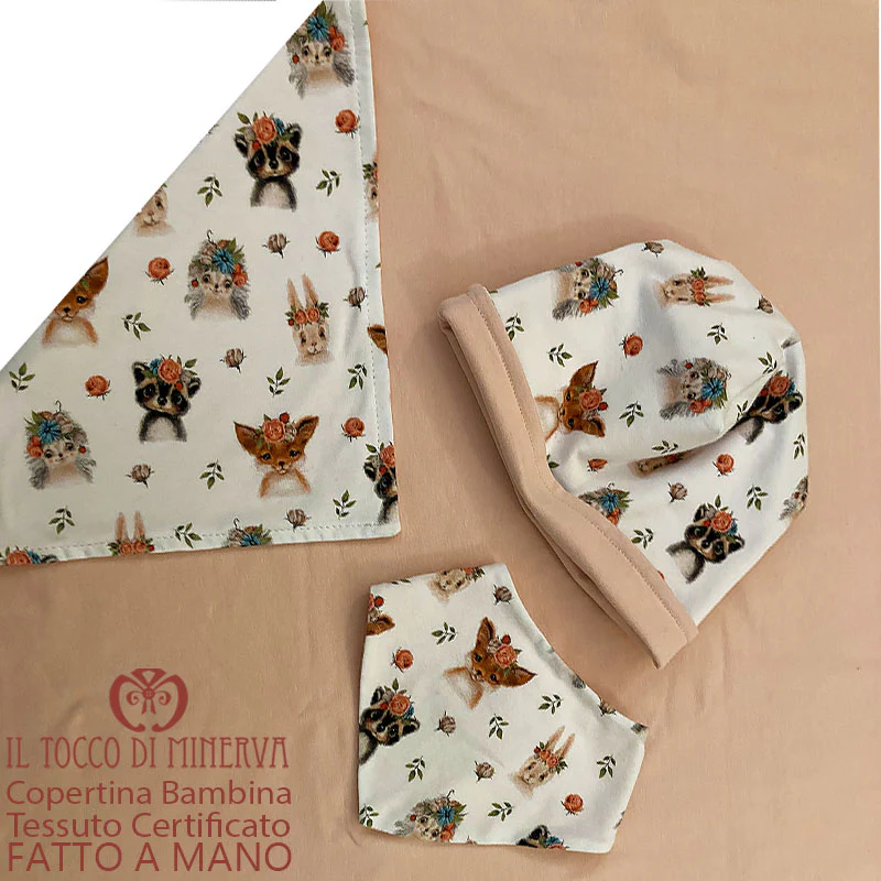 Copertina Neonato in Cotone Certificato Romantic - Fatto a Mano - immagine 6