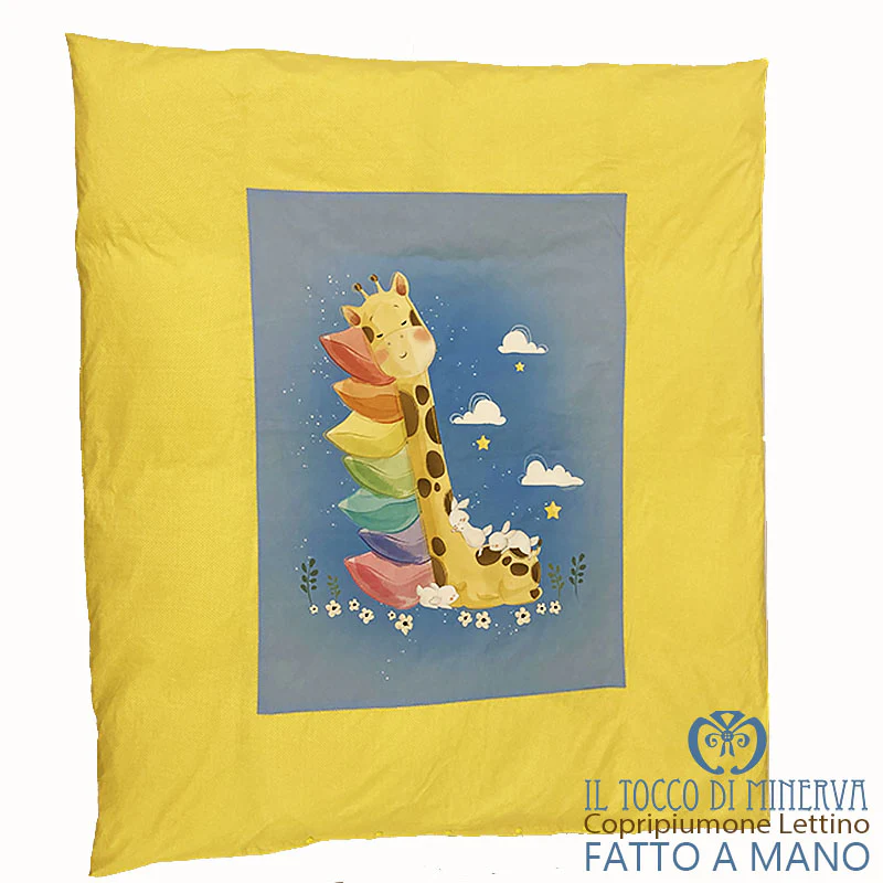 Copripiumone da bambino Giraffa letto singolo 160 cm. x 140 cm. - Fatto a Mano - immagine 2