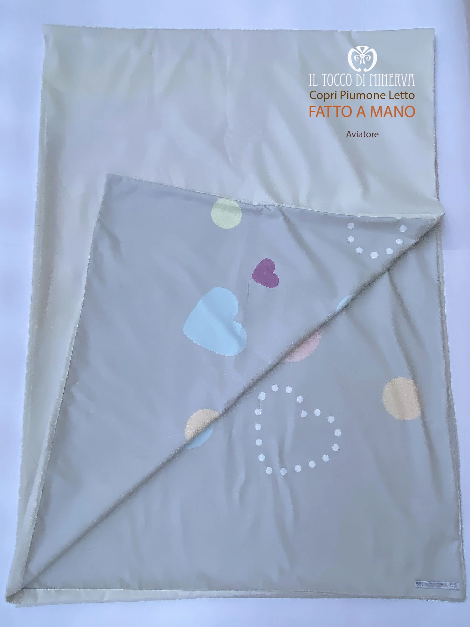 Copripiumone da bambino Aviatore letto singolo 150 cm. x 200 cm. - Fatto a Mano