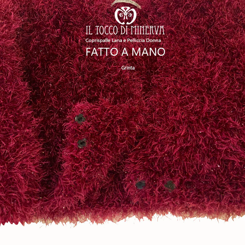 Coprispalle Grinta in lana e filato in pelliccia - Fatto a Mano