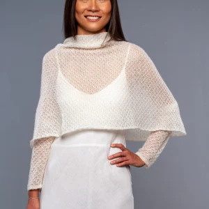 Coprispalle Sposa Mohair con manicotti