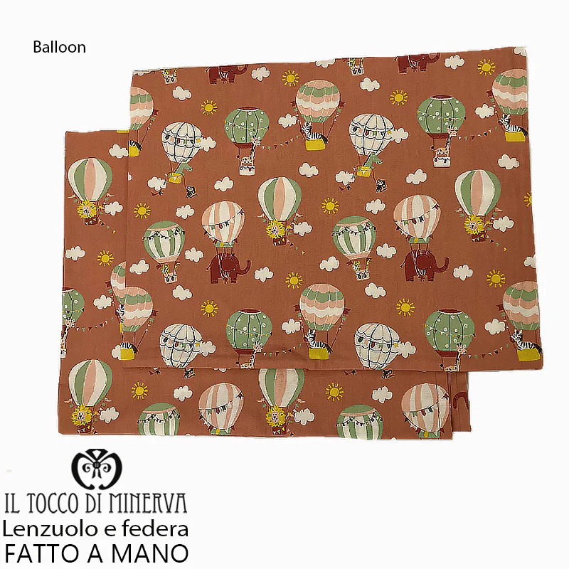 Lenzuolo con Federa bimba balloon - Fatto a Mano