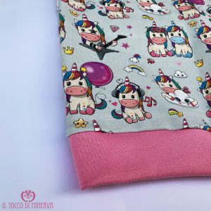 Felpa Cotone Unicorno rock - Fatto a Mano