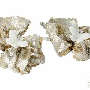 Fermaglietti per capelli platino e panna Anto Realizzati a mano - Handmade