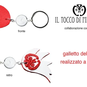 Portachiavi Galletto del Bari - Artigianato Italiano Realizzato a Mano