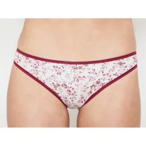 Slip da donna Gia in cotone - Fantasia a fiori e rifinito in raso elastico