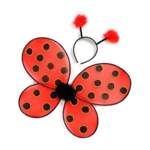 Costume Carnevale Coccinella - Set Ali e Cerchietto (Taglia Unica)