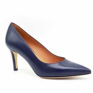 Décolleté in pelle blu - Cod. 19140-1