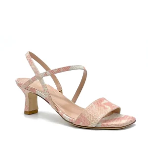 AESTAS Sandalo in pelle stampata rosa - Cod. 11146C