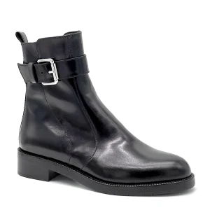 Stivaletto in pelle nera con fibbia - Cod. 51530