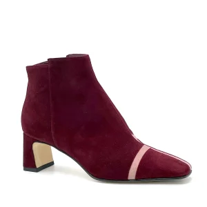 Stivaletto in camoscio Bordeaux e rosa chiaro – Cod. 53548