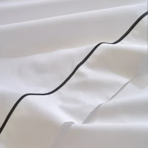 Lenzuola Biancoperla matrimoniale Bacchetta rigo BLU