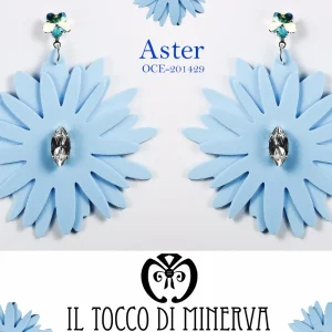Orecchini celeste fiori cristallo swarovski Aster Realizzati a mano - Handmade