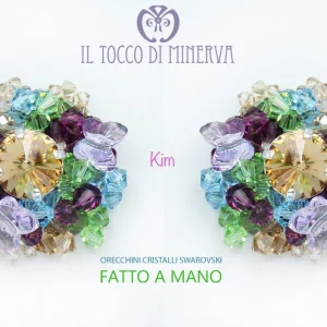Orecchini Swarovski multicolore fatti a mano con cristalli Kim