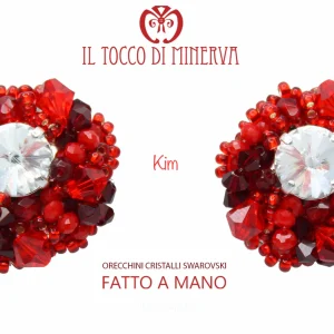 Orecchini rosso Swarovski cristallo - Realizzati a mano con eleganza