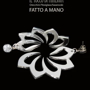 Orecchini plexiglass Connie specchiato argentato - Realizzato a mano