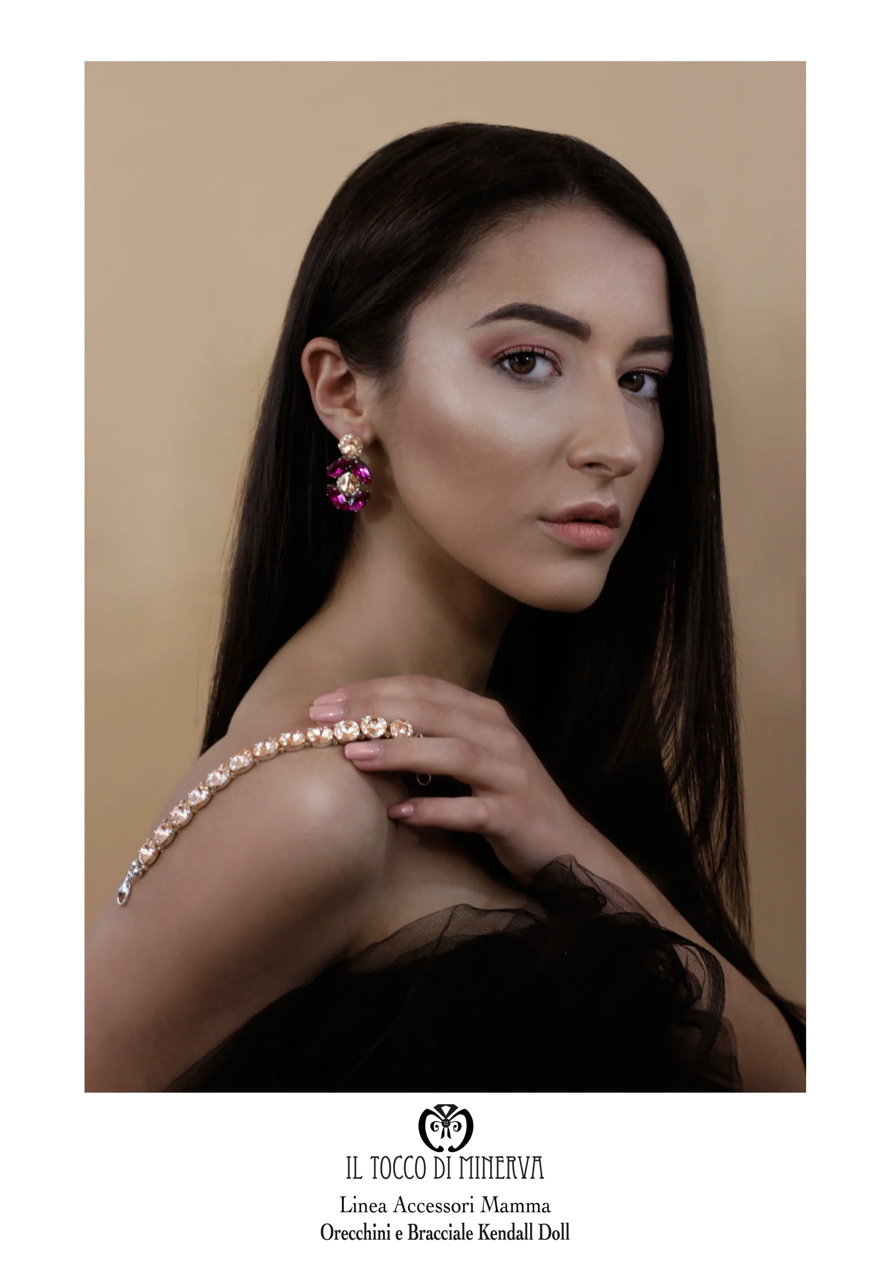 Orecchini Swarovski Kendall Doll Cipria Fucsia – realizzati a mano – HandMade - immagine 3