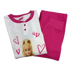 Pigiama Bimba in Cotone Felpato Serafino Sabor BARBIE Art.DY50C6252