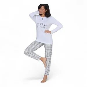 Pigiama Donna in Cotone Interlock Serafino Love and Bra Art.95499