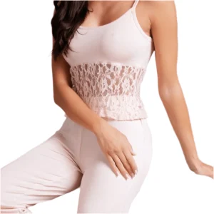 Pigiama Donna Loungwear in Cotone Modal e Pizzo Love and Bra Art.90099