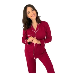 Pigiama Donna Lungo in Cotone Interlock Aperto Avanti Enrico Coveri Art. EP6283