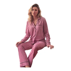 Pigiama Donna Lungo in Cotone Interlock Aperto Avanti Enrico Coveri Art. EP6284