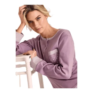 Pigiama Donna Lungo in Cotone Interlock Serafino Infiore Art.MA652996
