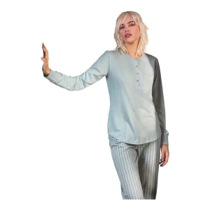 Pigiama Donna Lungo in Cotone Interlock Serafino Jadea Art.5235