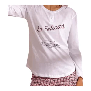 Pigiama Donna Lungo in Cotone Jersey Enrico Coveri Art.EP5263