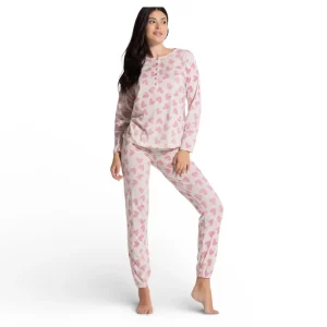 Pigiama Donna Lungo in Cotone Jersey Serafino Love and Bra Art.105099