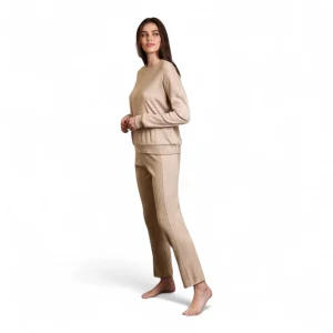 Pigiama Donna Lungo in Cotone Morbido Interlock Girocollo Jadea Art.5237