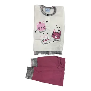 Pigiama Neonata Lungo in Cotone Felpato Serafino Gary Art. Q10024