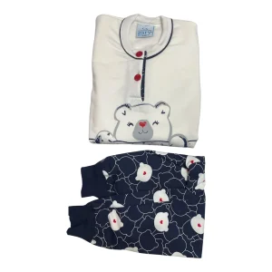 Pigiama Neonata Lungo in Cotone Felpato Serafino Gary Art.Q10022