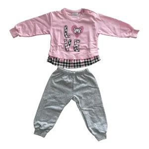 Pigiama Neonata Lungo in Cotone Felpato Spalla Aperta Primero Art.I14106