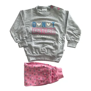 Pigiama Neonata Lungo in Cotone Felpato Spalla Aperta Primero Art.I14108