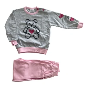 Pigiama Neonata Lungo in Cotone Felpato Spalla Aperta Primero Art.I14109