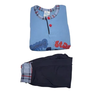 Pigiama Neonato Lungo in Cotone Felpato Serafino Gary Art.Q10034