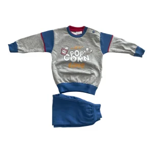 Pigiama Neonato Lungo in Cotone Felpato Spalla Aperta Primero Art.I13047