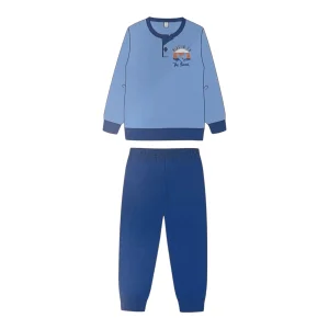 Pigiama Ragazzo Lungo in Cotone Jersey Serafino SognoSondesto Art.ESG14003