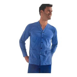 Pigiama Uomo Lungo Aperto Davanti in Cotone Jersey Il Granchio Art.GP1117