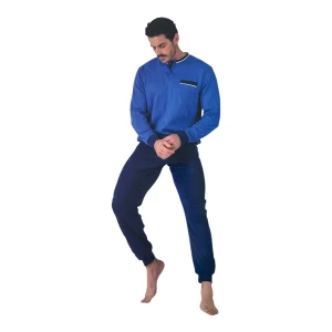 Pigiama Uomo Lungo in Cotone Interlock Navigare Art.141911