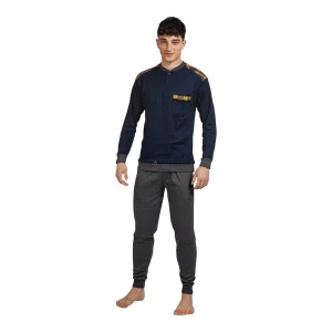 Pigiama Uomo Lungo in Cotone Interlock Serafino 100Sbadigli Art.UCC-201