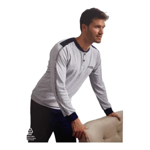 Pigiama Uomo Lungo in Cotone Interlock Serafino Il Granchio Art.GP2086
