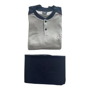 Pigiama Uomo Lungo in Cotone Interlock Serafino Lotto Art.LP2087
