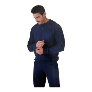 Pigiama Uomo Lungo in Cotone Interlock Serafino Navigare Art.141902
